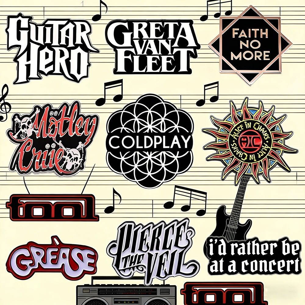 Music Logo Brooch Classic 80s  - Heavy Equipment Logo recension och pris