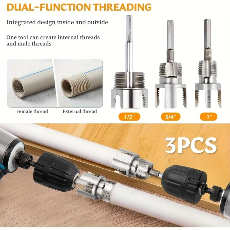 3pcs Heavy-Duty PVC/Plastic Pi - Pipe Threading Machine recension och pris